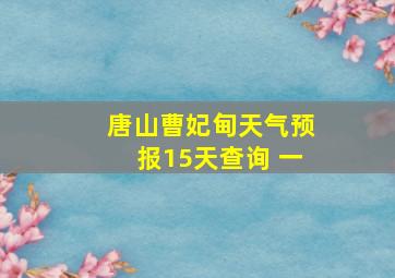 唐山曹妃甸天气预报15天查询 一